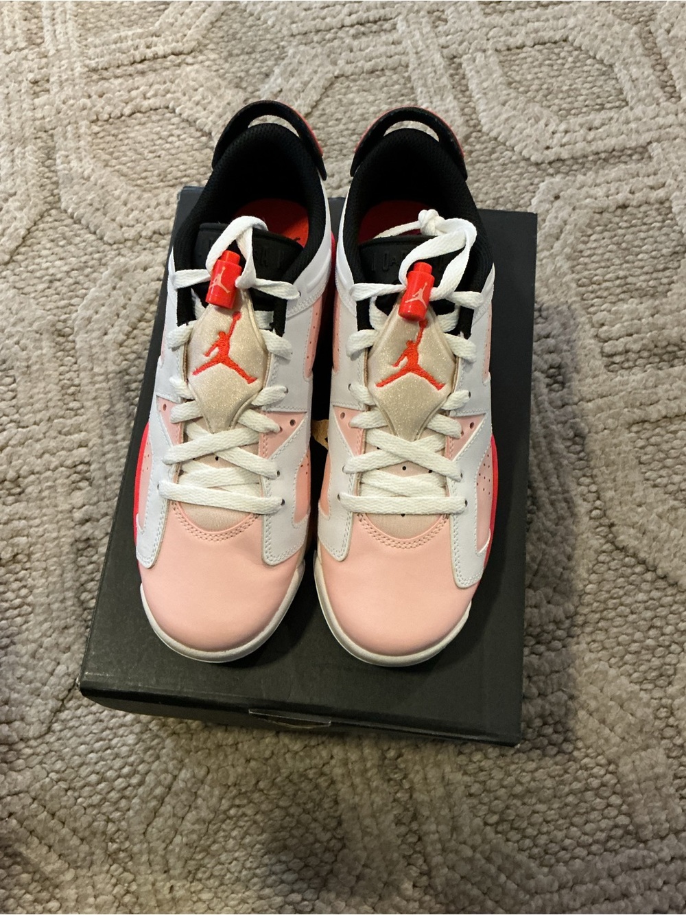 Jordan Kids' Pink, White and Black Low-Top Sneakers